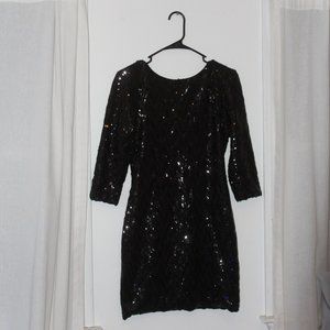 Black Sequin Mini Dress
